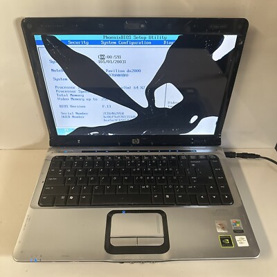14.1  HP dv2171cl Laptop AMD Turion 64 X2 1GB RAM No HDD