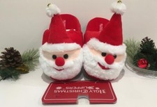 Ugly Christmas Slippers Santa Claus UNISEX Size M 7/8 Non Slip NEW