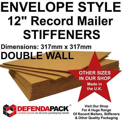 12'' VERSTEIFUNG 317mm VINYL SCHALLPLATTE VERSANDTASCHE DOPPELWANDIG WELLPAPPE MusicMax