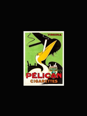 pelican tobacco PACKAGED IN WAXED KRAFT PAPER WITH A WAX VARNISHED LABEL Pelican Cigarettes Poster - The