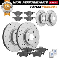 Front & Rear Drilled Disc Brake Rotors & Ceramic Pads Kit For Ford Escape C-Max