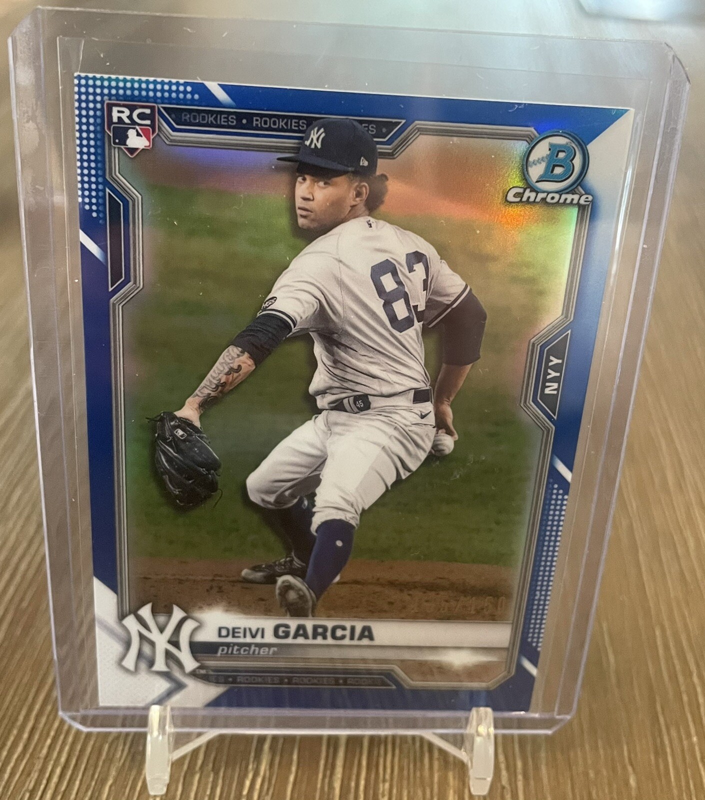 Deivi Garcia 2021 Bowman Chrome #55 Blue Refractor /150