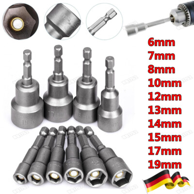 Bit Extra Lang 6mm-19mm Stecknuss Bit Nuss Steckschlüssel Für Akkuschrauber Bitsatz 100 Lang Wera Schraubendreher Set
