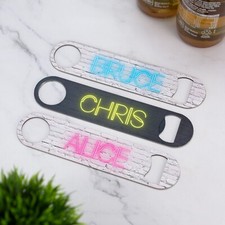 Personalised Bar Blade | Neon Lettering Beer Bottle Opener