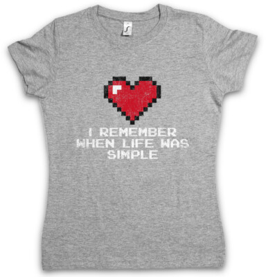 I Remember When Life Was Simple Damen T-Shirt Gamer Dark Games Gaming RPG Fun