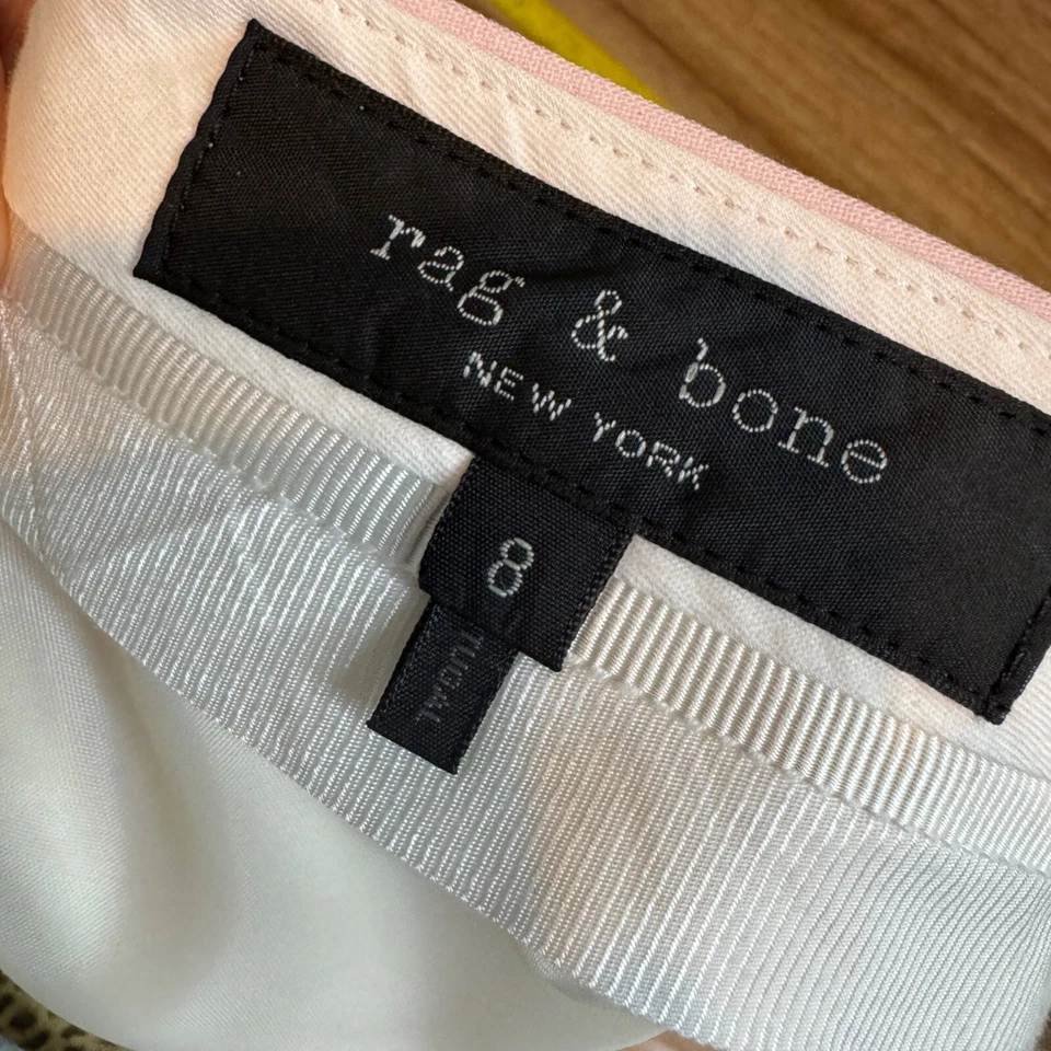 Pantalones Cortos RAG & BONE Mezcla Lana Salvia Rosa Talla 8 Mujer Informales Frente Plano Foto 4 de 4