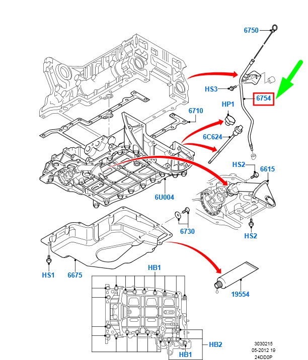 FORD TRANSIT MK3 Ölstandsanzeigerohr 1453915 6C1Q-6754-BD NEU  