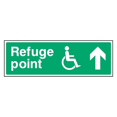 Behindertenzuflucht Point Up Schild oder Aufkleber | EMER0073