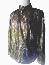 Chicos Size 1 US Size 8 Faux Snakeskin Jacket