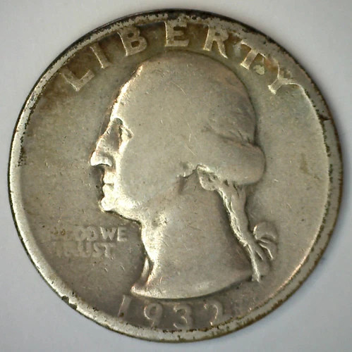 1932 D Washington Silver Quarter Denver Mint US Coin Good Circulated Condition