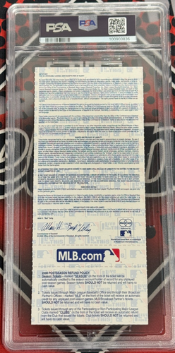 2008 World Series Game 6 Phantom Phillies Win WS In 5 Games Ticket Full PSA 6 - Picture 2 of 2