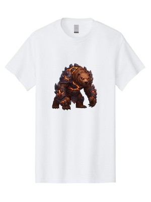 Armored-Brown-Bear Mens Graphic Tee, 100% Cotton, Casual Summer Wear