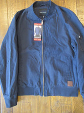 Lucky Brand mens bomber jacket size medium M cotton full zip blue Garment dyed