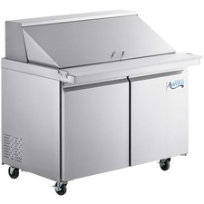 48" 2 Door Mega Top Stainless Steel Refrigerated Sandwich Prep Table