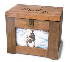 Personalized Pet Memory Box Urn with Name,Quote or Poem - Memorial Photo Fram...