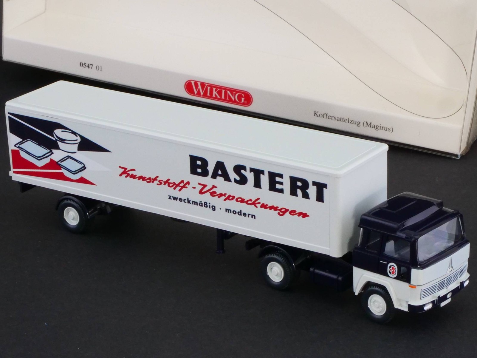 Wiking 054701 Magirus Box Semi-Trailer Bastert 1:87 Mint! OVP BL 1706-24-14