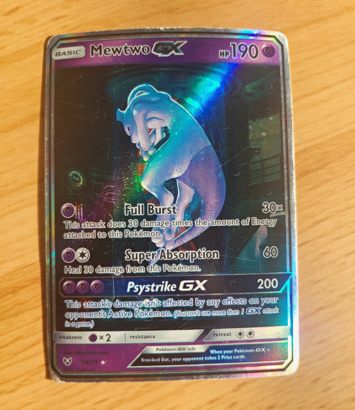 Mewtwo GX (Secret Shining) 78/73 Shining Legends Shiny Holo Rare Holo