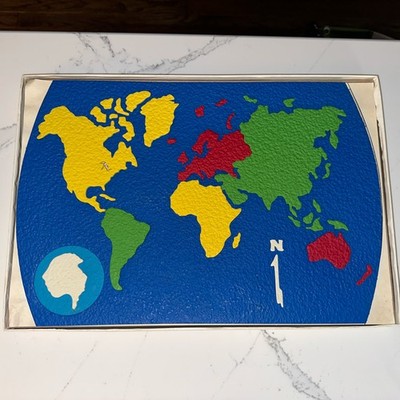 Lauri Foam Puzzle Fit-A-World 2111 World Map Vintage 1989 Complete