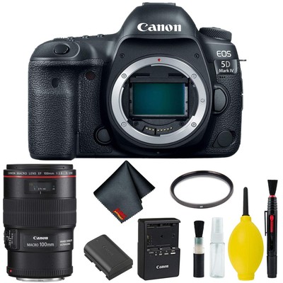 Canon EOS 5D Mark IV DSLR Camera Body Only Basic Kit (Intl Model) w/Canon EF 100
