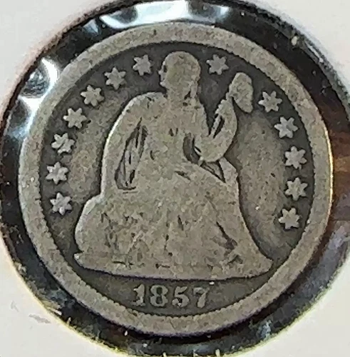 1857 Liberty Seated Dime Nice Original Good+ CHRC