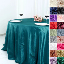 132 in Crinkled Accordion Taffeta Round TABLECLOTH Wedding Events Decorations