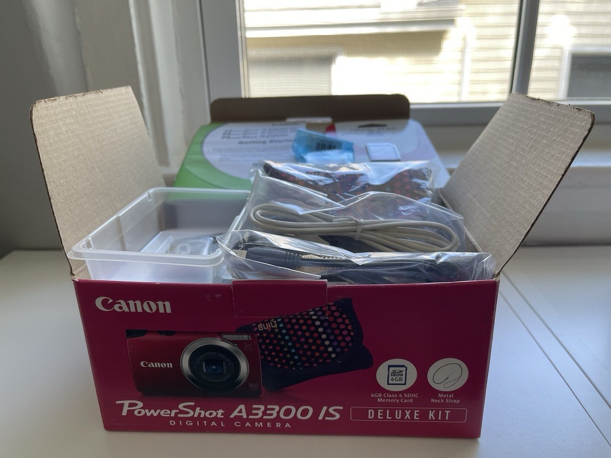 Canon PowerShot A3500 IS 16.0MP Digital Camera - Red for sale