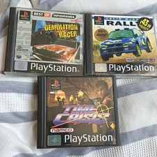 Playstation PS1 Demolition Racer  time crisis and Colin mcrea-  PS1 Working