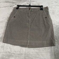 Vintage J.Crew Corduroy Mini Skirt Women's Greige Taupe Khaki Pocket Y2K 2007