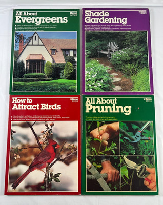 Lot of 4 Ortho Books Softcover, Evergreens, Shade Gardening, Birds, Pruning