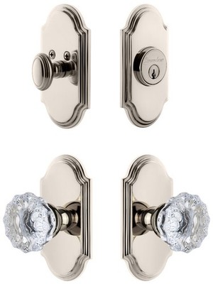 Grandeur ARCFON_SP_ESET_238 Arc Solid Brass Single Cylinder Keyed - Nickel