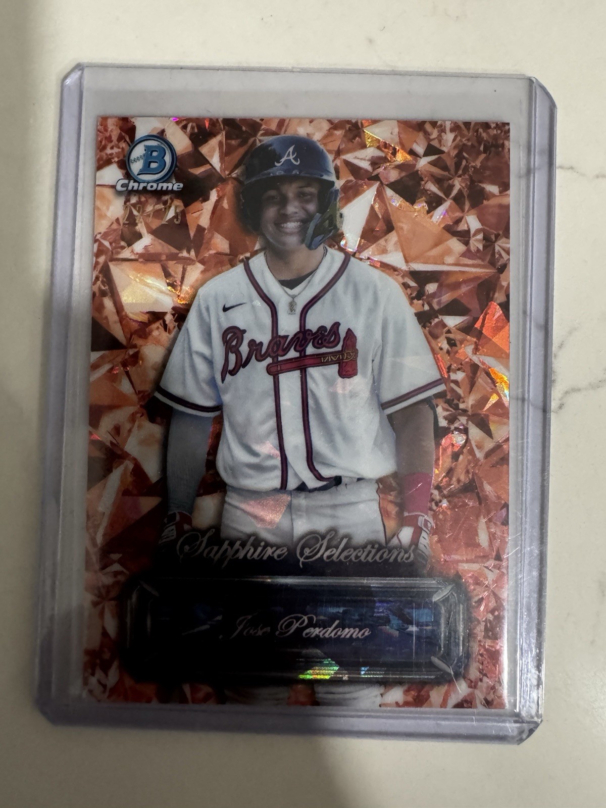 Jose Perdomo 2024 Bowman Chrome Sapphire Selections RC ORANGE /25 - CASE HIT