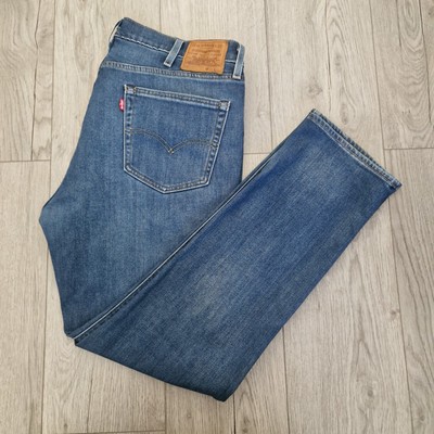 Levi's 511 Premium Big E blau Herren Jeans W38 L32 gerades Bein Knöpfe warm
