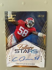CHRISTIAN BARMORE AUTO/RC 10/10 2021 Leaf Ultimate Draft GOLD Future Stars 
