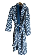 Minky Couture Robe Thick Ultra Plush Checkered Blanket Size M/L Adult Unisex