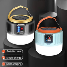 Solar LED Camping Light Waterproof Tent Lantern Rechargeable Emergency UK 