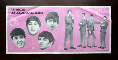 BEATLES 3 PIECE SET POSTER PRESENTED WITH ' ROMEO & CHERIE ' MAG / COMIC 1963