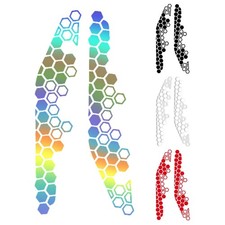 2pcs Car Motorcycles Side Body Honeycomb Shape Hexagon Graphics Sticker Decal