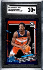 2023-24 Donruss Optic Bilal Coulibaly #243 Purple Stars Prizm SGC 10 /17 pop 1