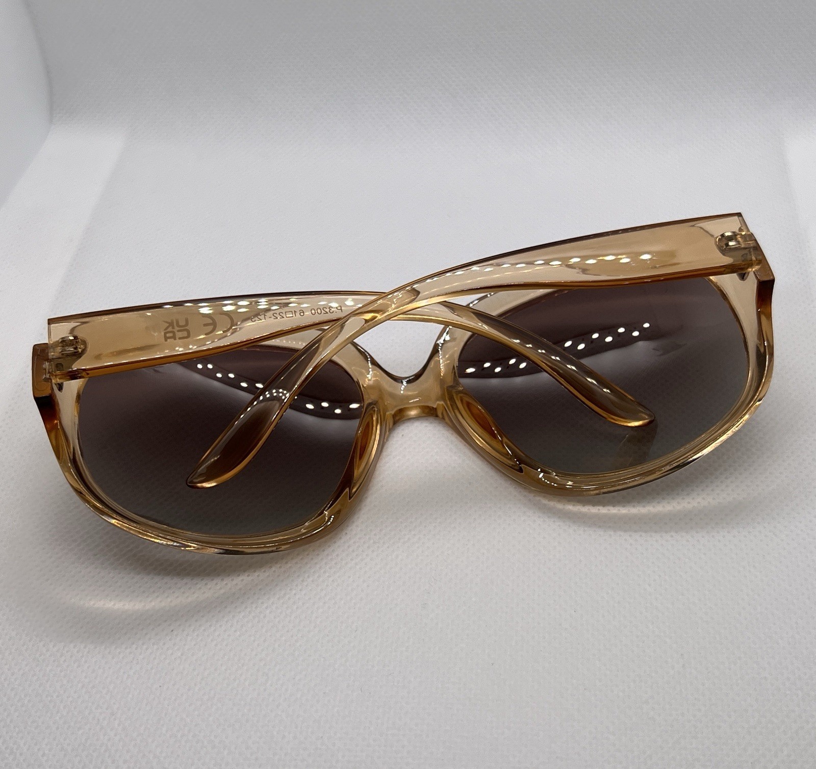 Oversized Round Beige Brown Gradient Sunglasses - image 3