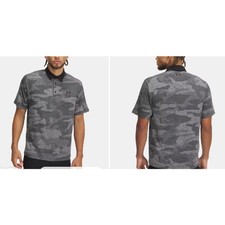 Under Armour Men's 2Xl UA Playoff Camo Jacquard Polo Shirt Black Gray