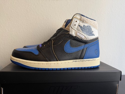 #ad #ad Union LA x Fragment Design x Jordan Air Jordan 1 High Blue Black Sneaker Shoes $269.90