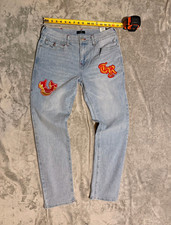 True Religion Relaxed Slim Light Wash Blue Denim Jeans 5-Pocket Logo NWT Men