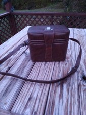 Vintage Leather 35mm 10" X 6" X 9" Camera Case With Strap Made In USA