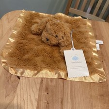 Cloud Island Brown Golden Doodle Puppy Dog Security Blanket Satin Lovey 14  NWT