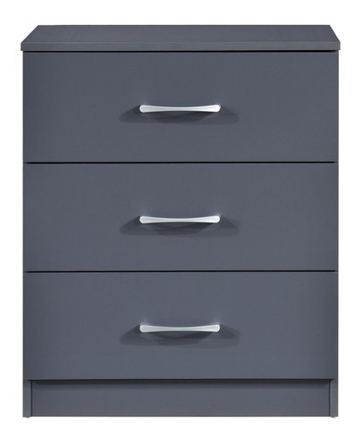 Dark Grey Bedroom Furniture Set Chest Drawers Wardrobe Bedside Table 4 Piece - Picture 4 of 10