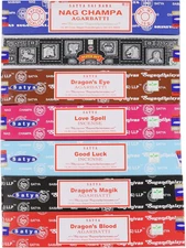 Incense Sticks Gift Set, 7 Scents, Nag Champa, Super Hit, Dragon'S Blood, Sandal