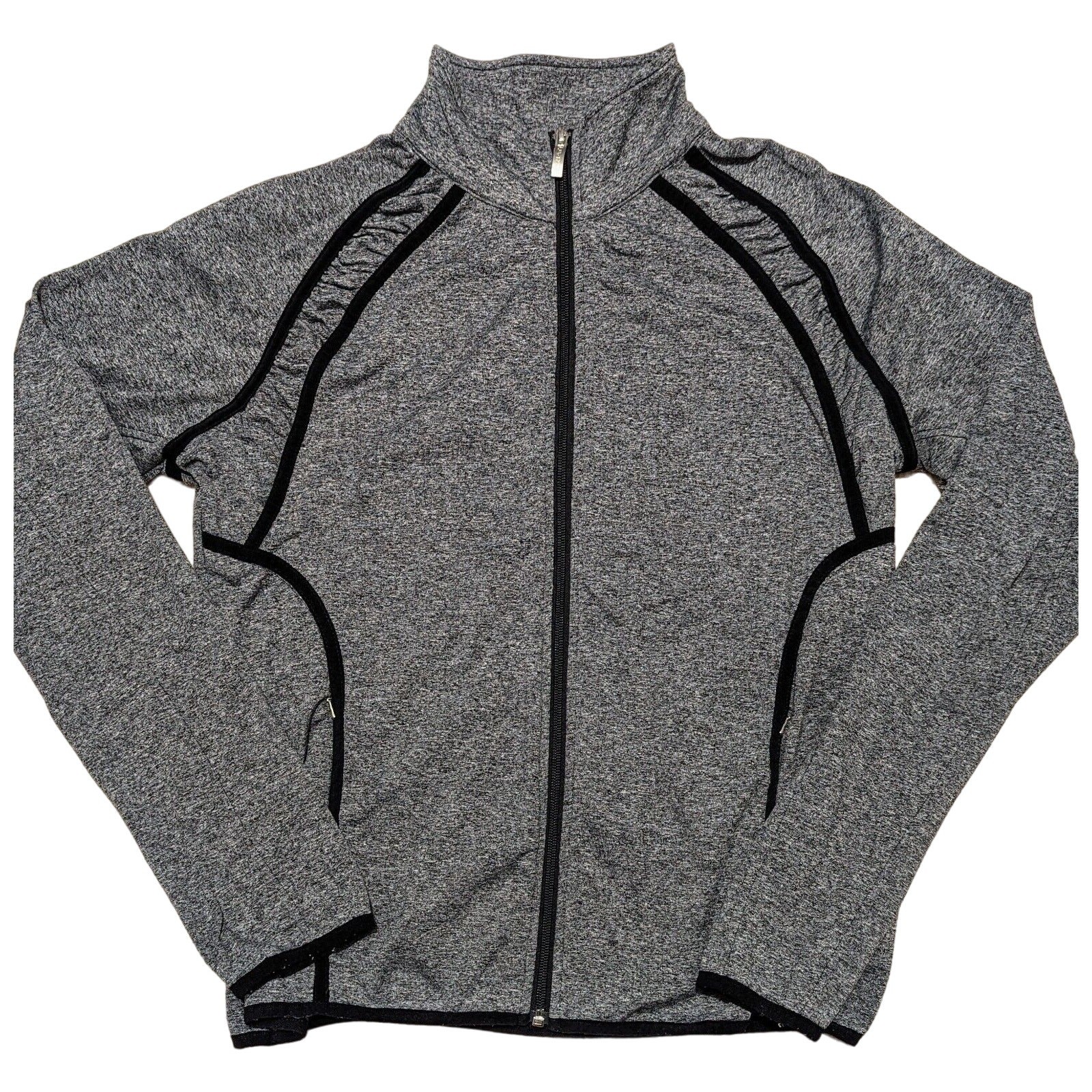 Ariat Womens Zip AriatTEK Jacket Size L Gray Black Trim Athletic Equestrian $140