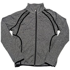 Ariat Womens Zip AriatTEK Jacket Size L Gray Black Trim Athletic Equestrian 140