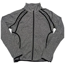 Ariat Womens Zip AriatTEK Jacket Size L Gray Black Trim Athletic Equestrian $140