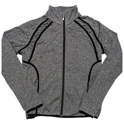 Ariat Womens Zip AriatTEK Jacket Size L Gray Black Trim Athletic Equestrian $140